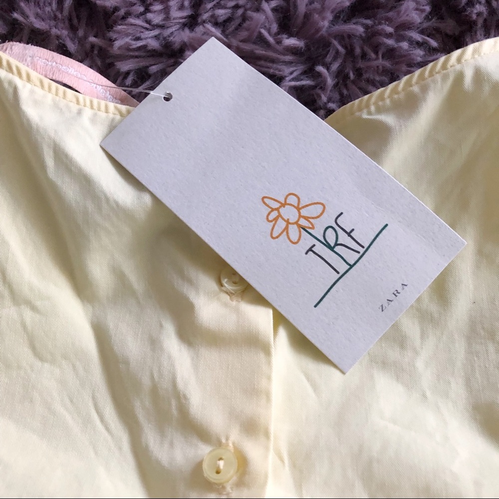 Zara Yellow Ruffle Crop Top - Picture 7 of 8